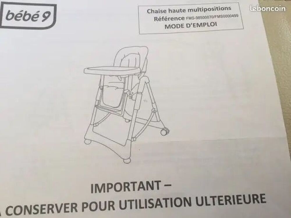 Chaise b&eacute;b&eacute; Mobilier enfants