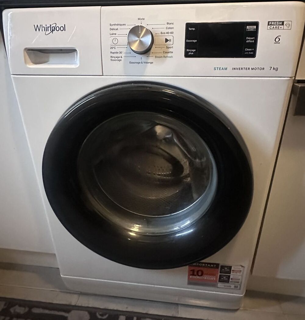 Lave-linge hublot Whirpool 7kg
Electroménager