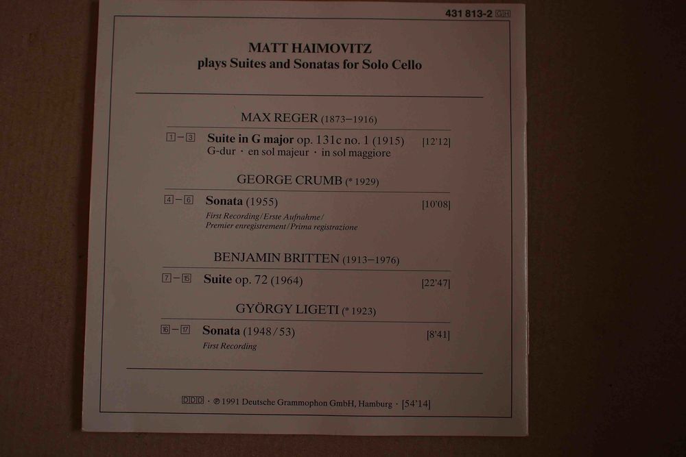 MATT HAIMOVITCH violoncelle seul CD et vinyles