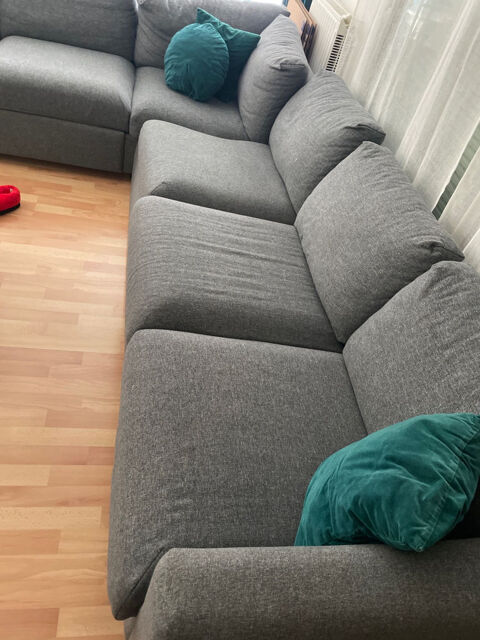 Canap d'angle tissu gris 7 places 400 Savigny-sur-Orge (91)