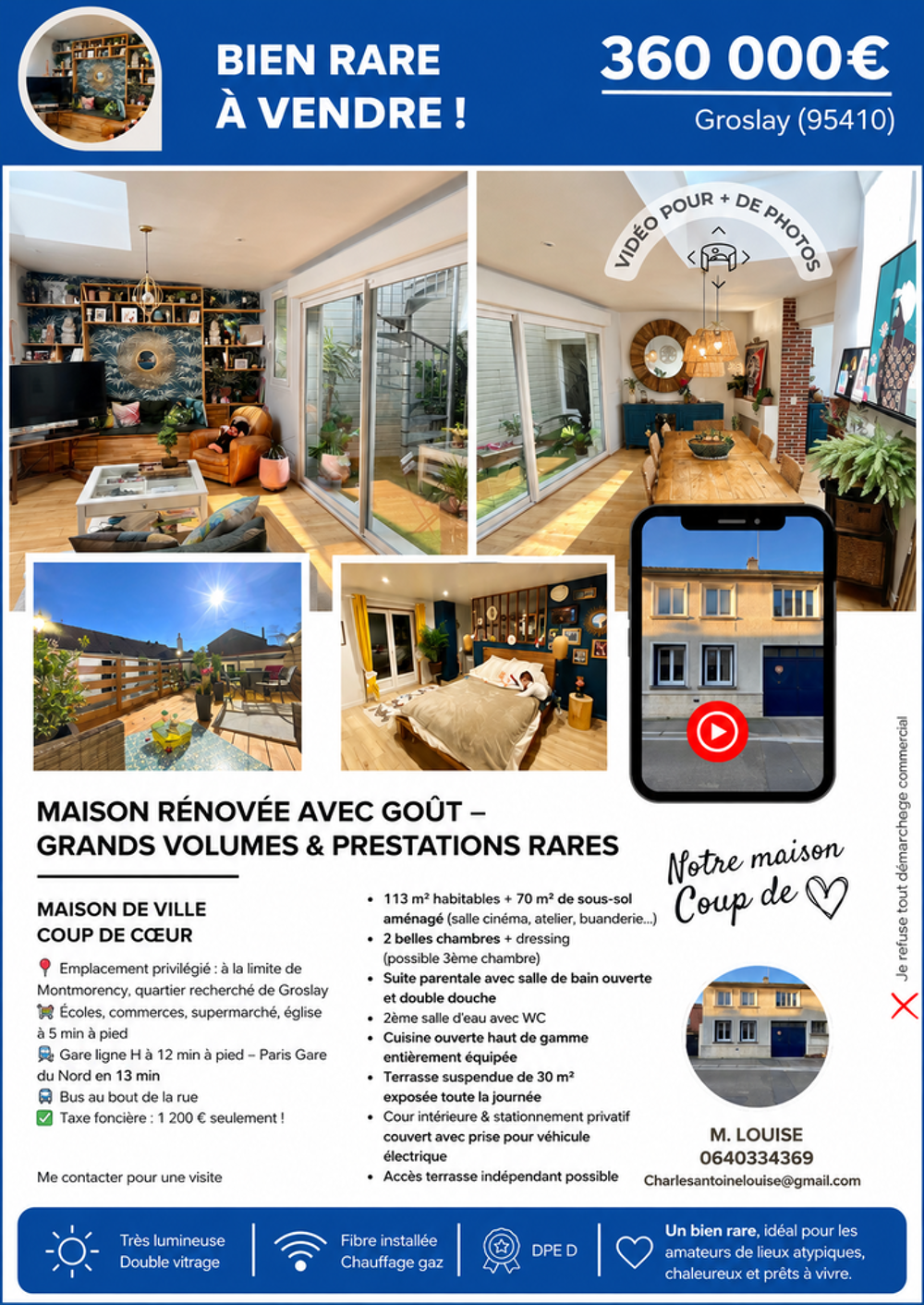Maison 5 pièces 108 m² · à Groslay · 108 m² · 360 000 €