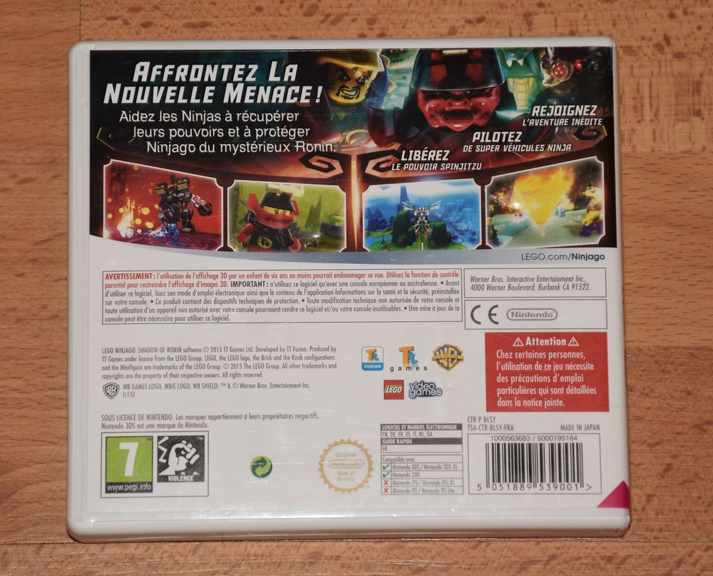 Jeu 3DS Lego NINJAGO. L'ombre de Ronin. 3DS Nintendo. Tbe Consoles et jeux vidéos