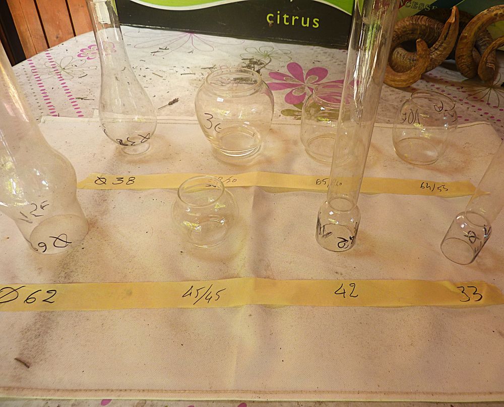 Verres pour Lampes anciens cristal Décoration