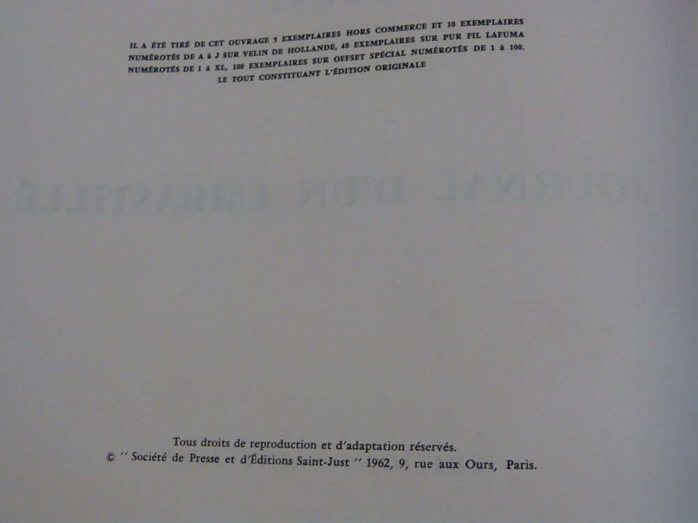 BD JOURNAL D UN EMBASTILLE SOUS LA V REPUBLIQUE Livres et BD