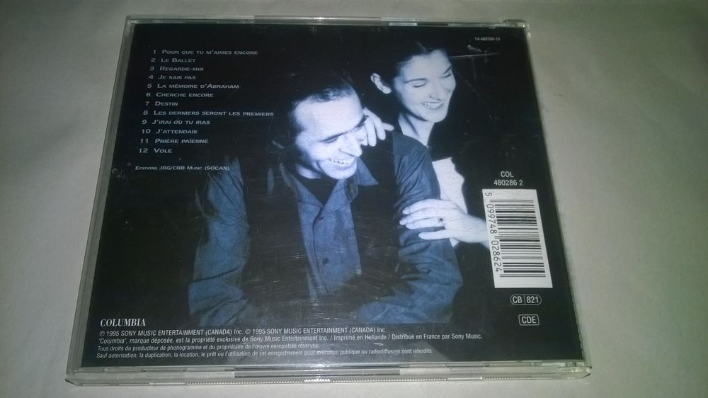 CD C&eacute;line Dion
D' eux
1995
Excellent etat
Pour que tu m' CD et vinyles