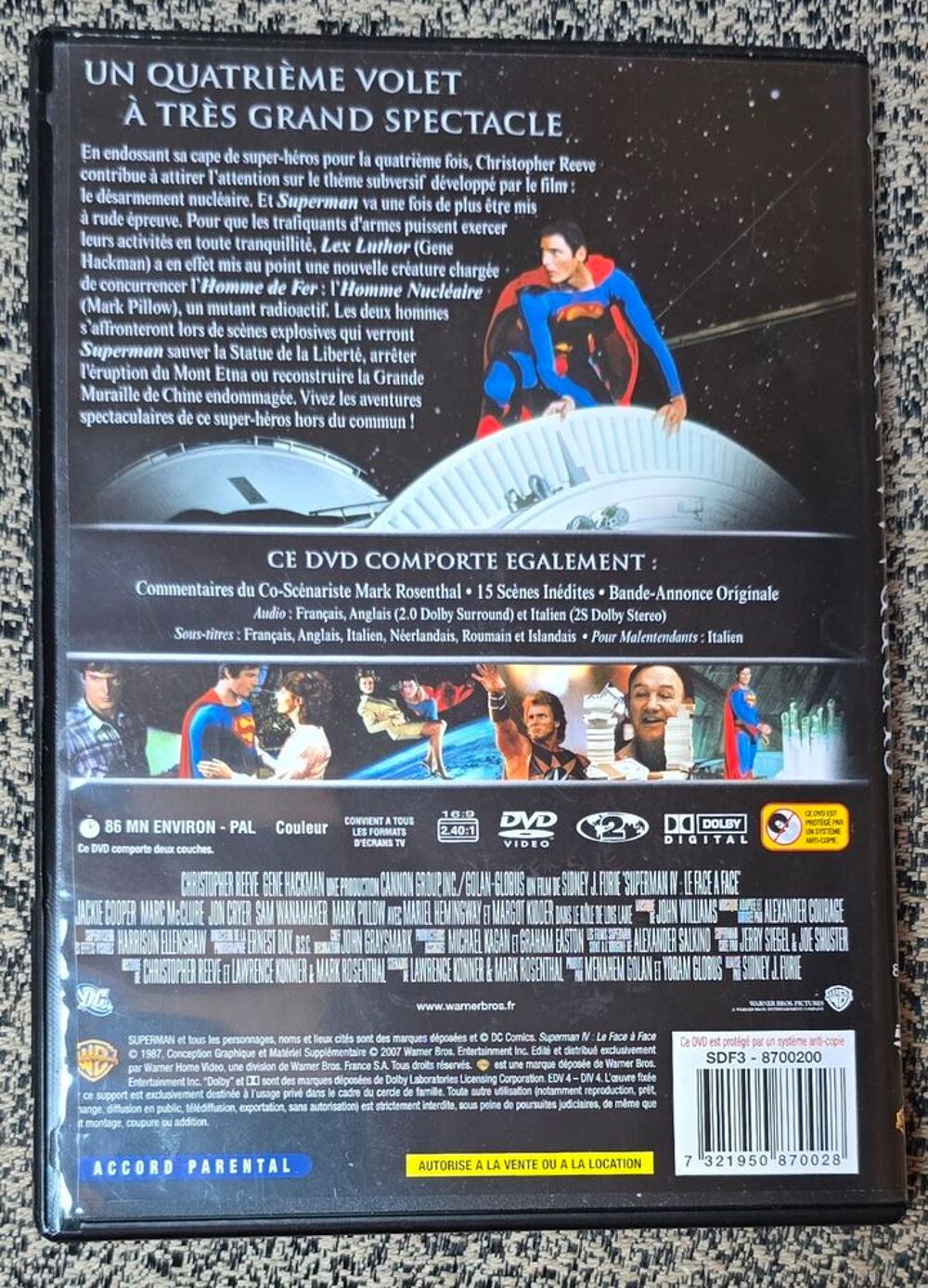 DVD SUPERMAN 4 FACE A FACE DVD et blu-ray