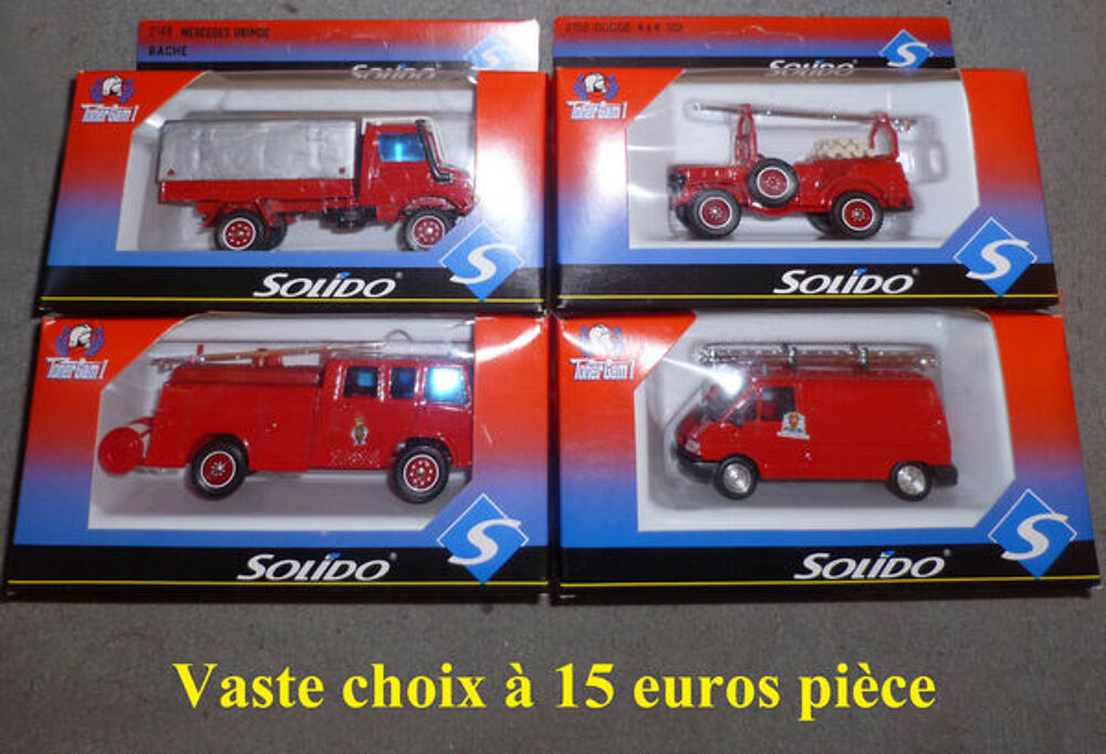 POMPIERS : Voitures miniatures au choix. SOLIDO, France 