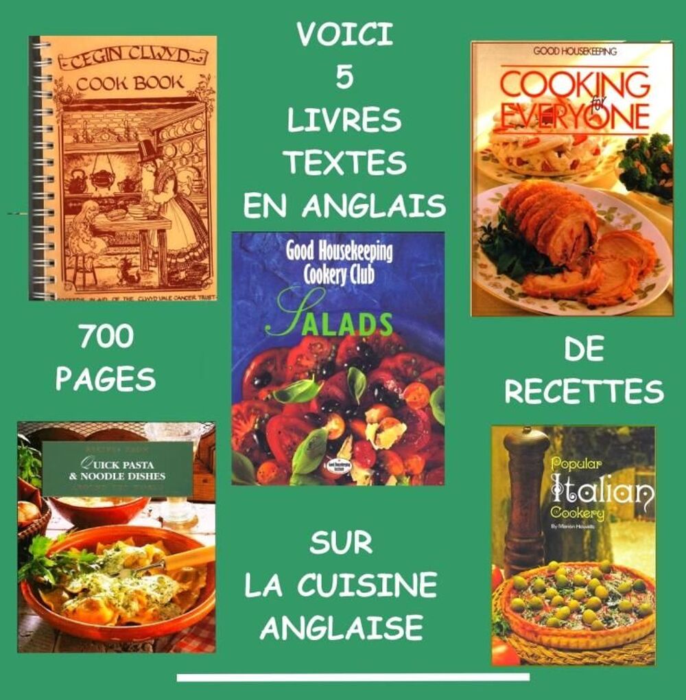 CUISINE - livres en anglais - RECETTES Livres et BD