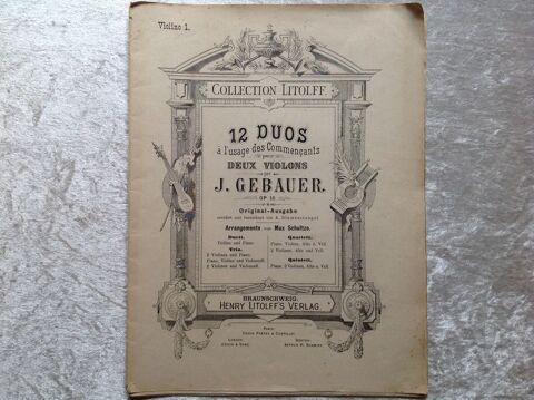 PARTITION ANCIENNE COLLECTION LITOLFF GEBAUER 32P Envoi poss 4 Trégunc (29)