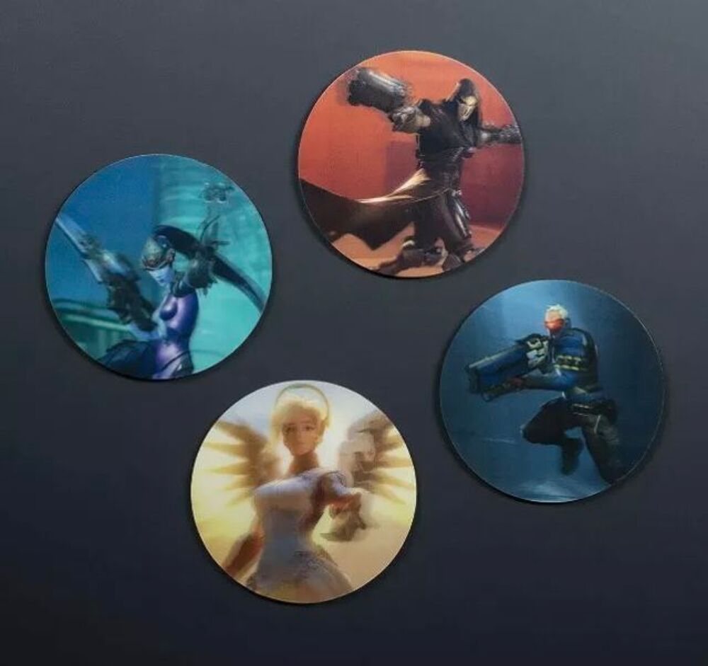 Sous Verre Lenticulaires Overwatch X4 Ange, Fatale, Faucheur Décoration