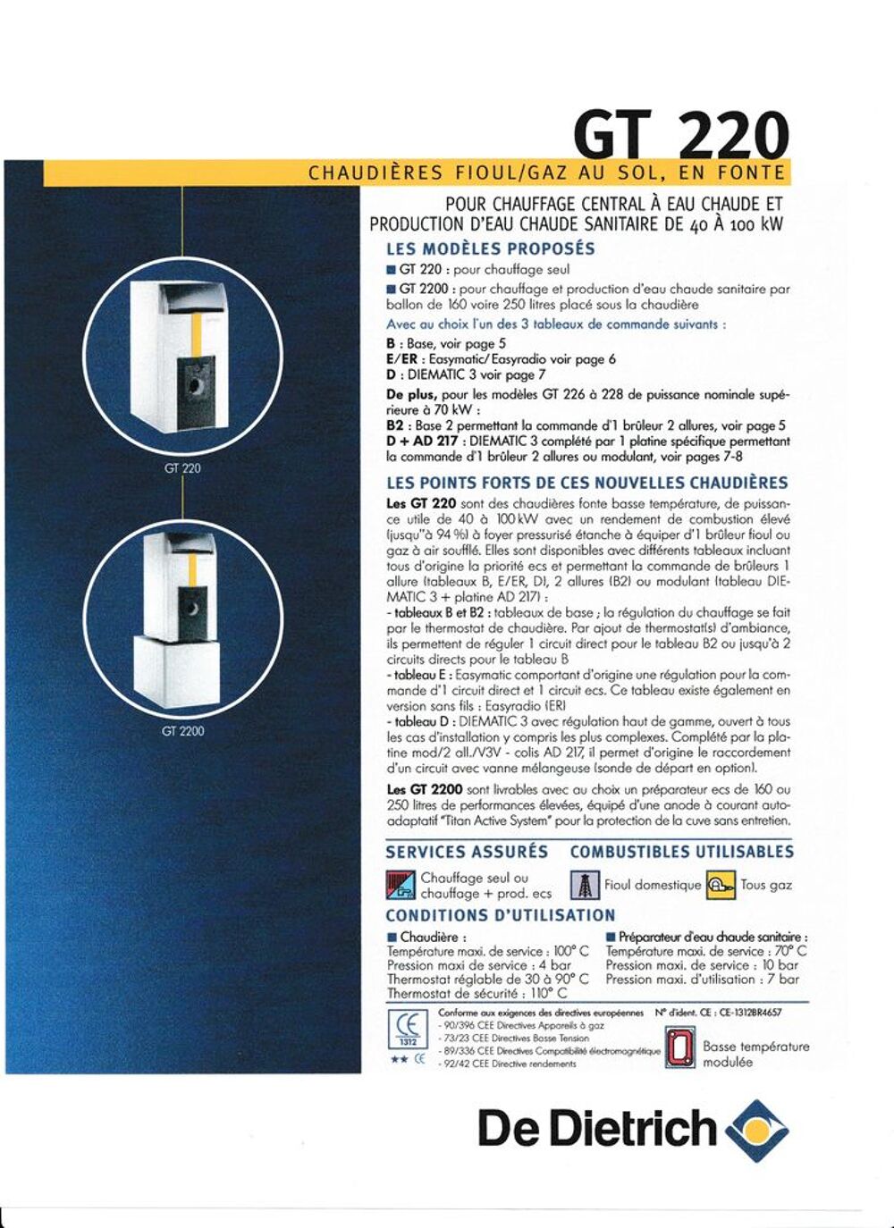 CHAUDIERE FONTE DE DIETRICH GAZ Bricolage