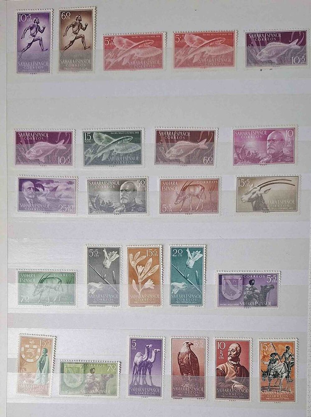 S&eacute;rie de timbres de collection du Sahara espagnol 