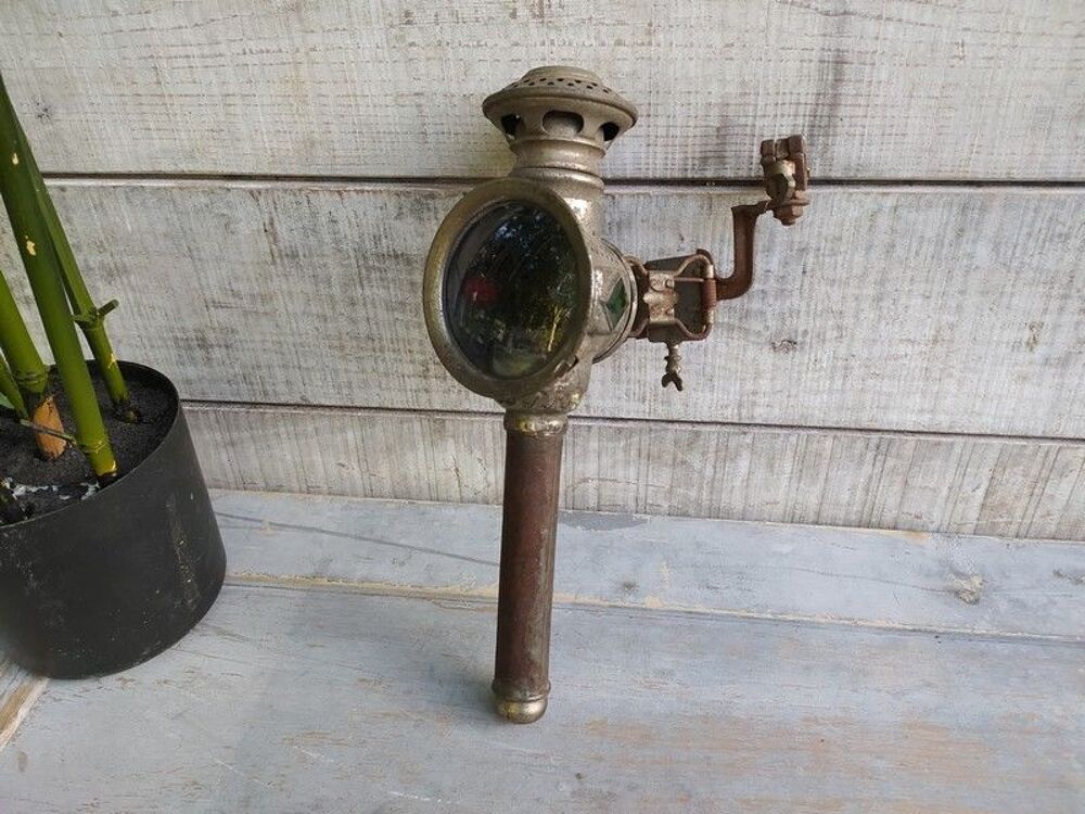 Ancienne Lampe Phare de V&eacute;lo &agrave; Bougie Cycles ca1900 