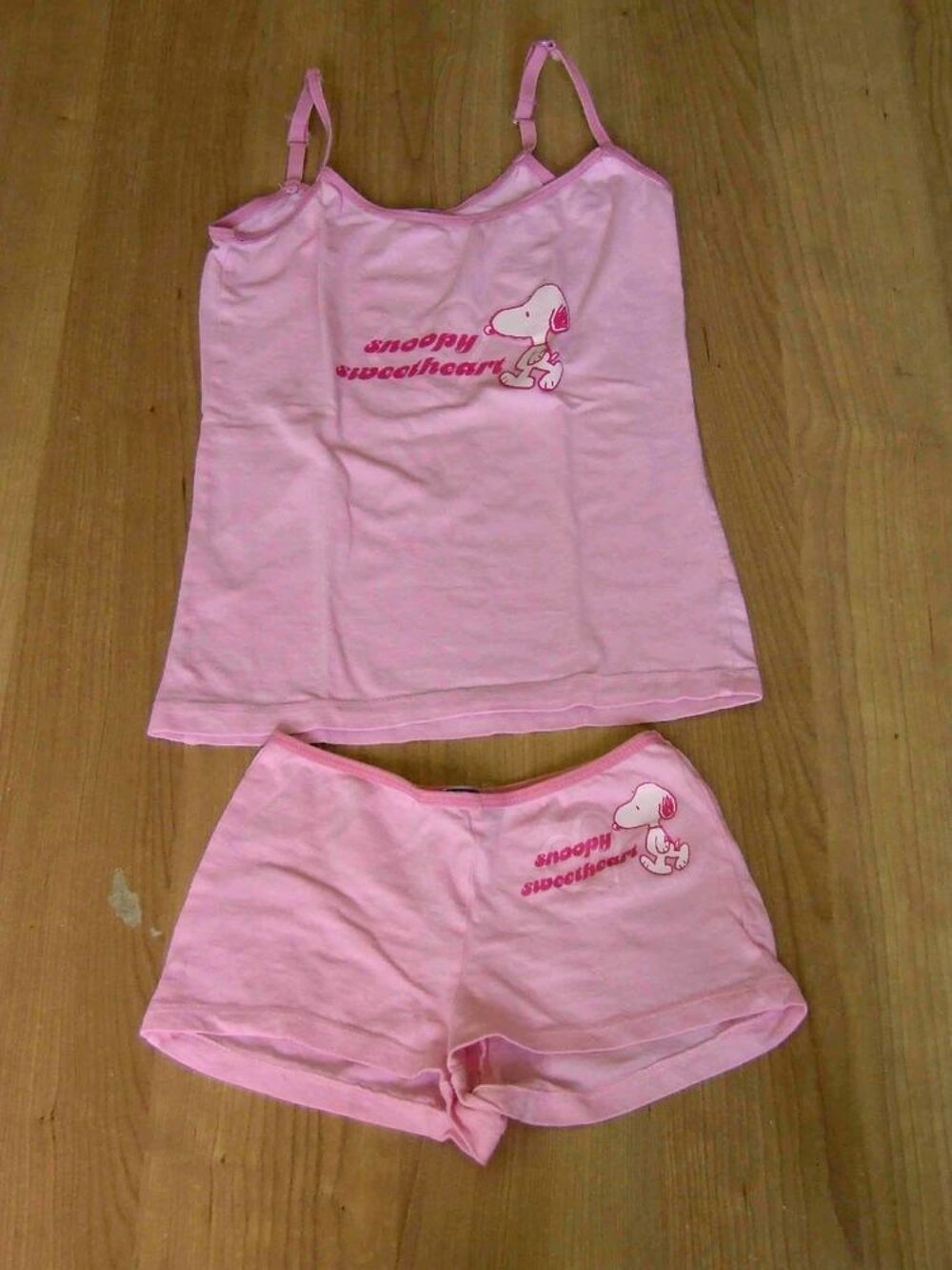 Ensemble d&eacute;bardeur fines bretelles et shorty, 10 12&nbsp;ans, TBE Vêtements enfants