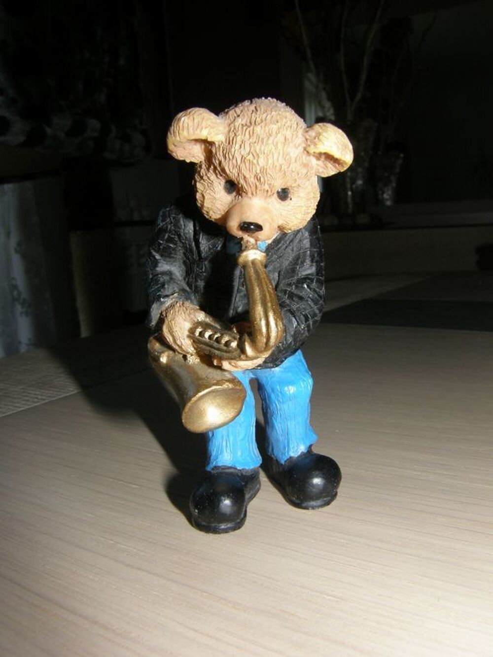 Figurine Ours joueur de saxo Décoration