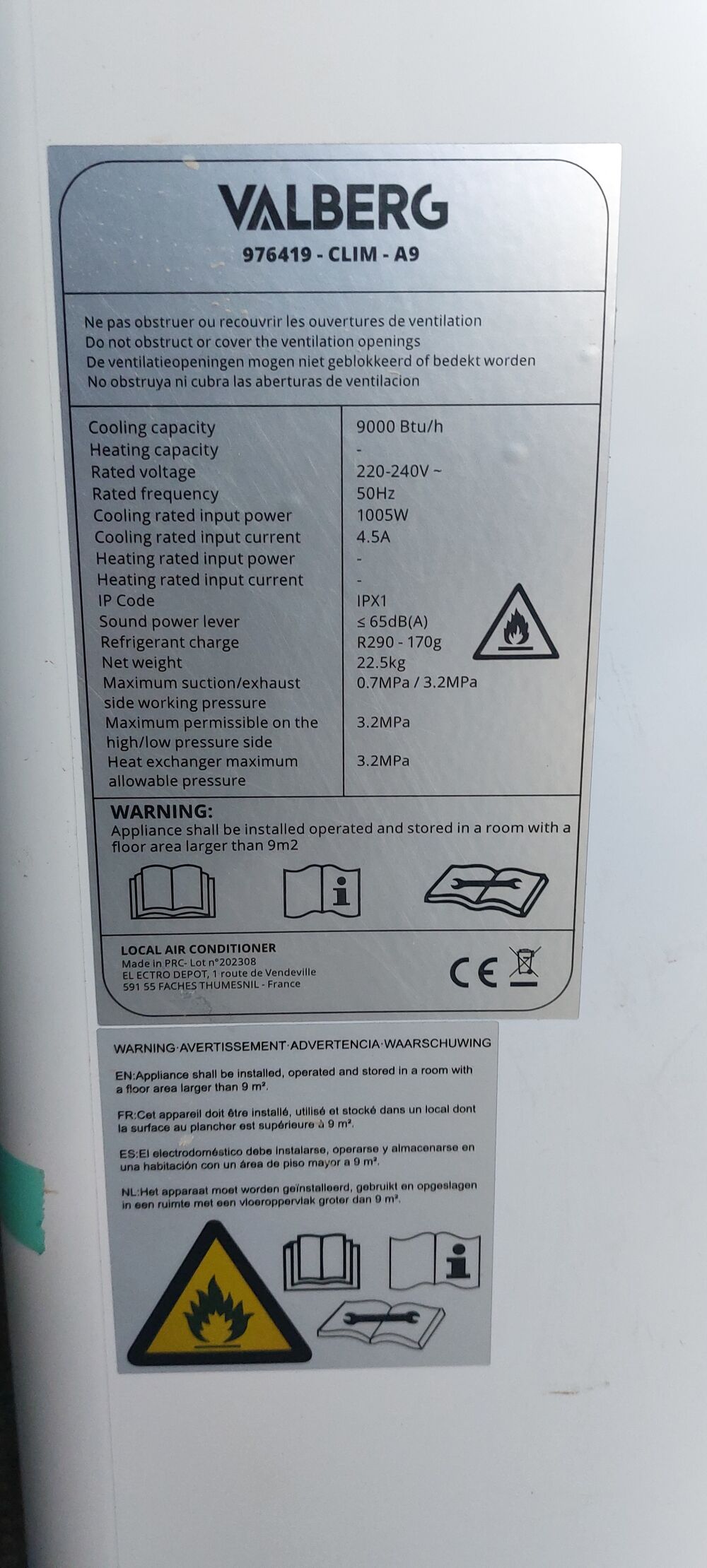 CLIMATISEUR PORTATIF Electroménager