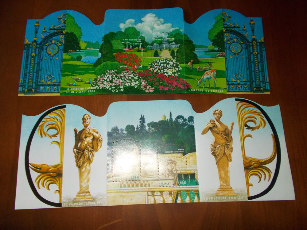 plaquettes de timbres les "Jardins de France" 