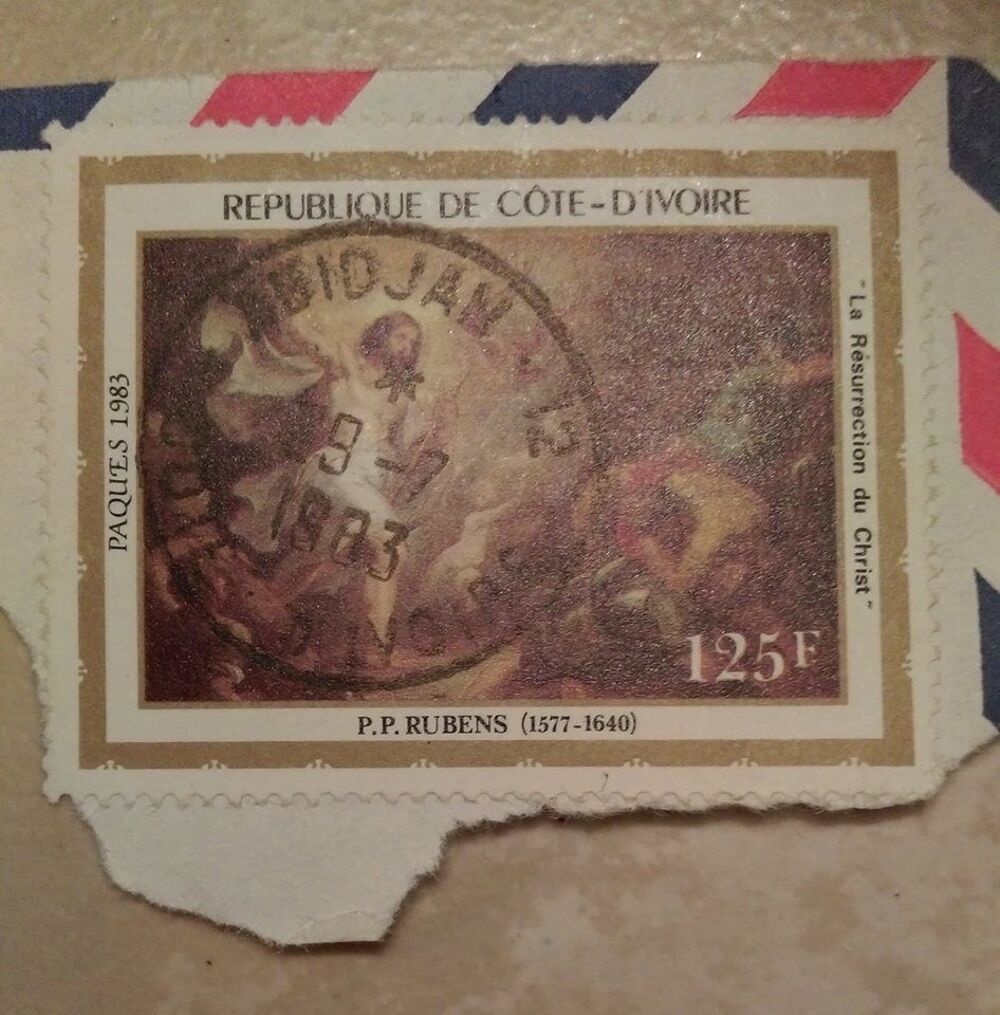 timbres Afrique C&ocirc;te d'ivoire oblit&eacute;r&eacute; 1983 p&acirc;ques 0.70 euro 