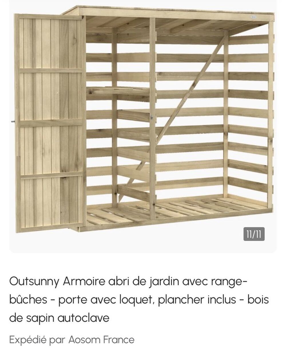 Abri b&ucirc;ches avec placard int&eacute;gr&eacute; Jardin