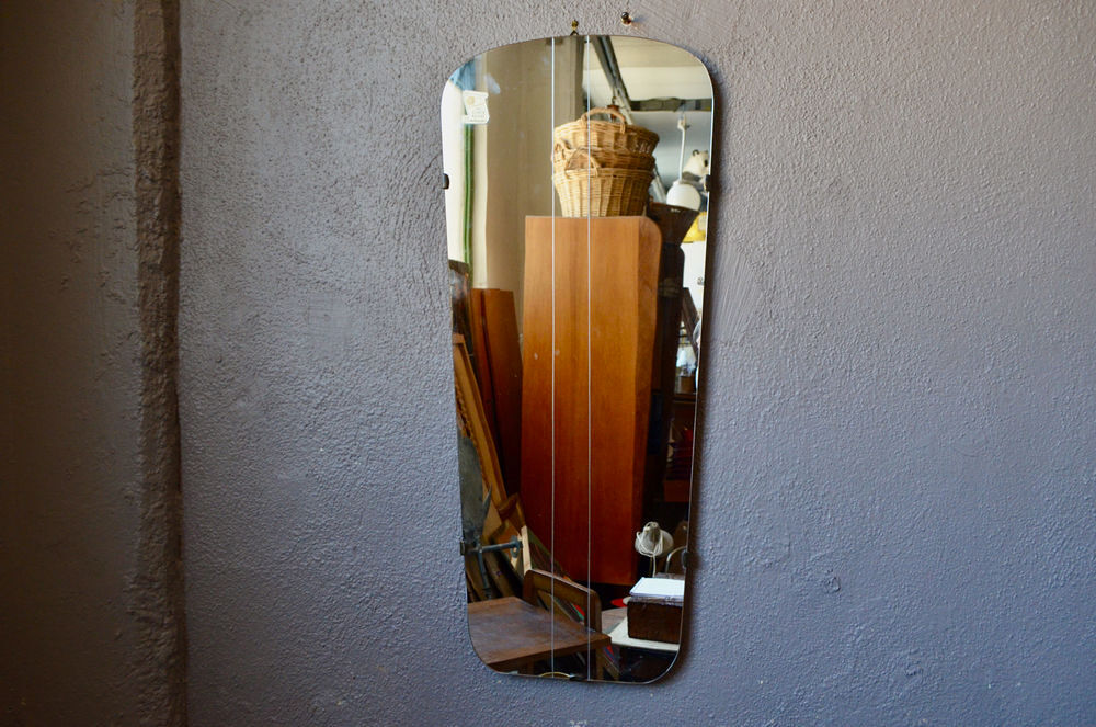 Grand miroir scandinave ancien r&eacute;troviseur vintage boh&egrave;me Décoration