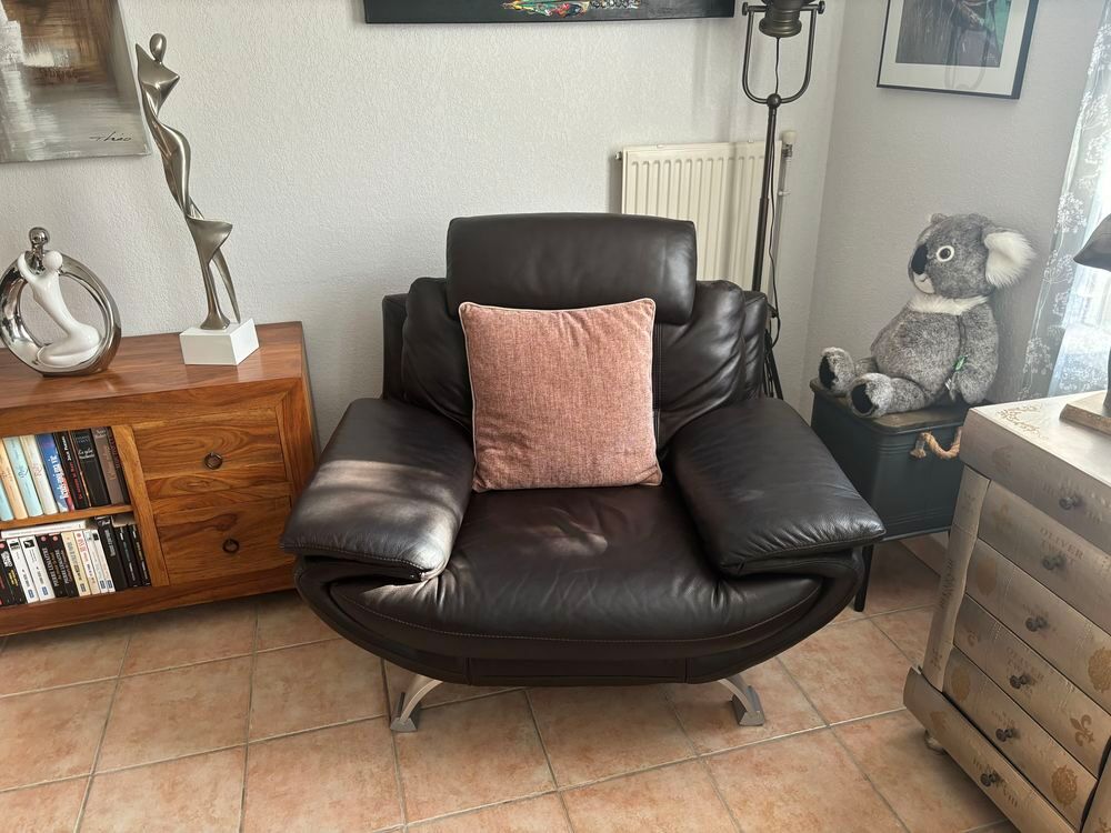 Canap&eacute; + Fauteuil Cuir Meubles