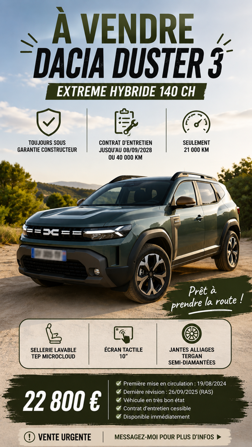 Duster Hybrid 140 4x2 Extreme 2024 occasion 69400 Villefranche-sur-Sa&ocirc;ne
