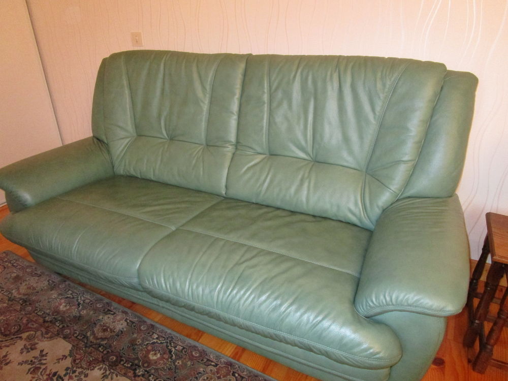 canap&eacute; cuir vert Meubles