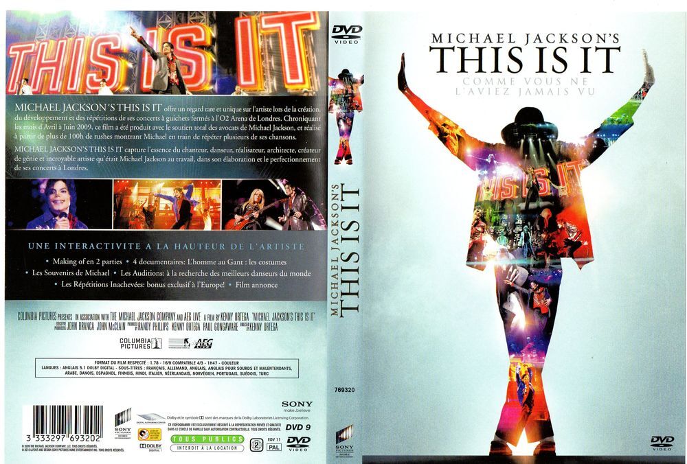 DVD Michael Jackson - This Is It
DVD et blu-ray