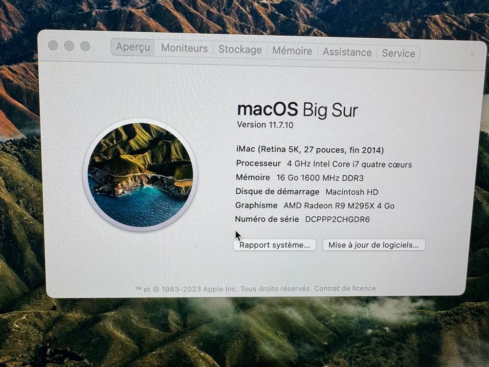 Ordinateur I MAC 27 pouces R&eacute;tina 5k , i7 quatres coeurs Matériel informatique