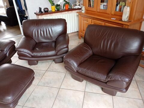 Canap� cuir marron Gondole Roche Bobois 850 Andernos-les-Bains (33)