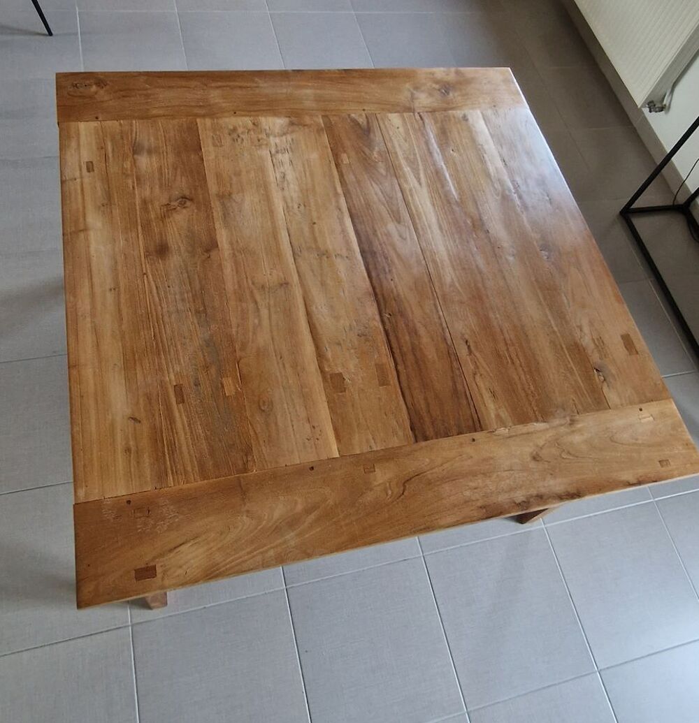 Table de salle &agrave; manger en teck massif 140X140 cm &amp; 240X140 Meubles