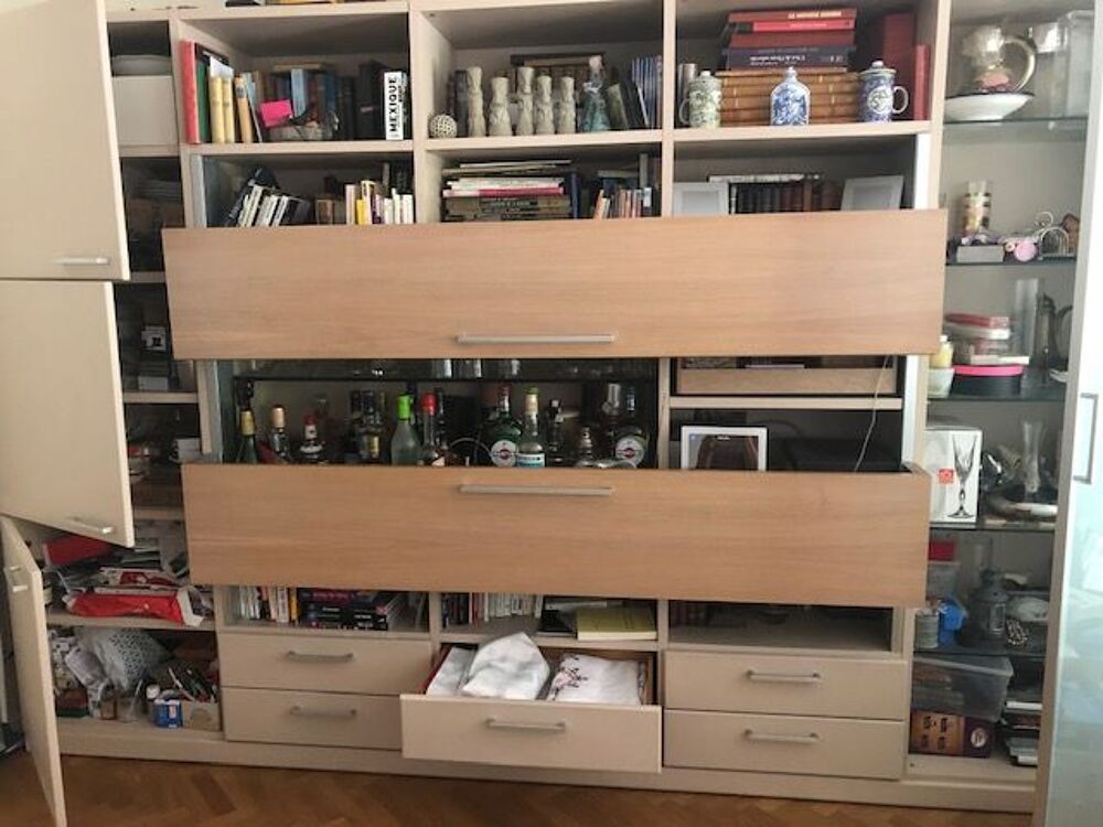 Biblioth&egrave;que Roche et Bobois - moderne style en ch&ecirc;ne clair Meubles