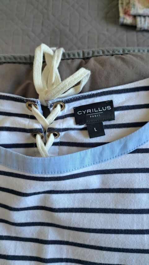 T-shirt Cyrillus, rayé bleu et blanc - Taille L 10 Sigoulès (24)