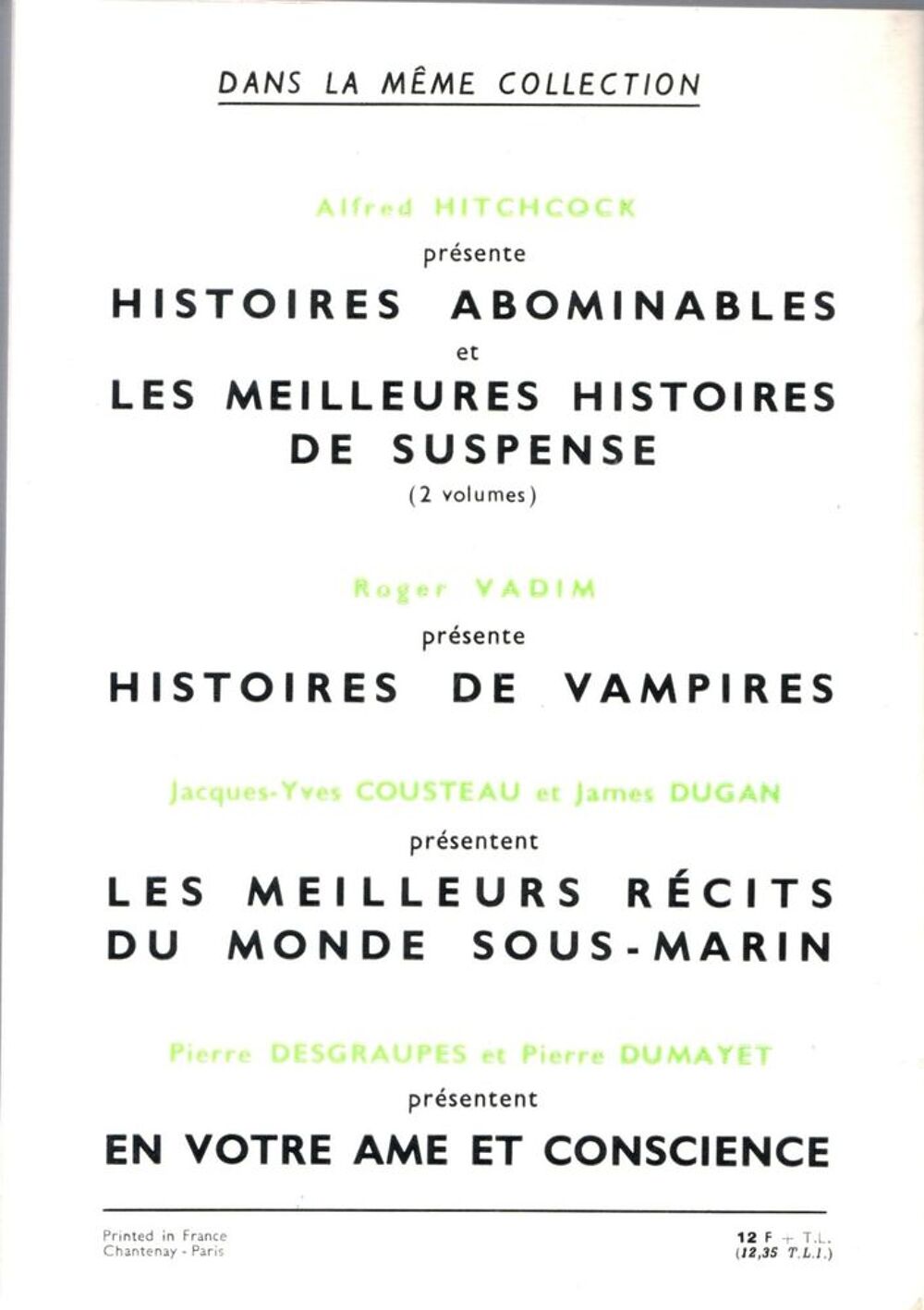 Jacques Bergier Les Meilleures histoires de science-fiction Livres et BD