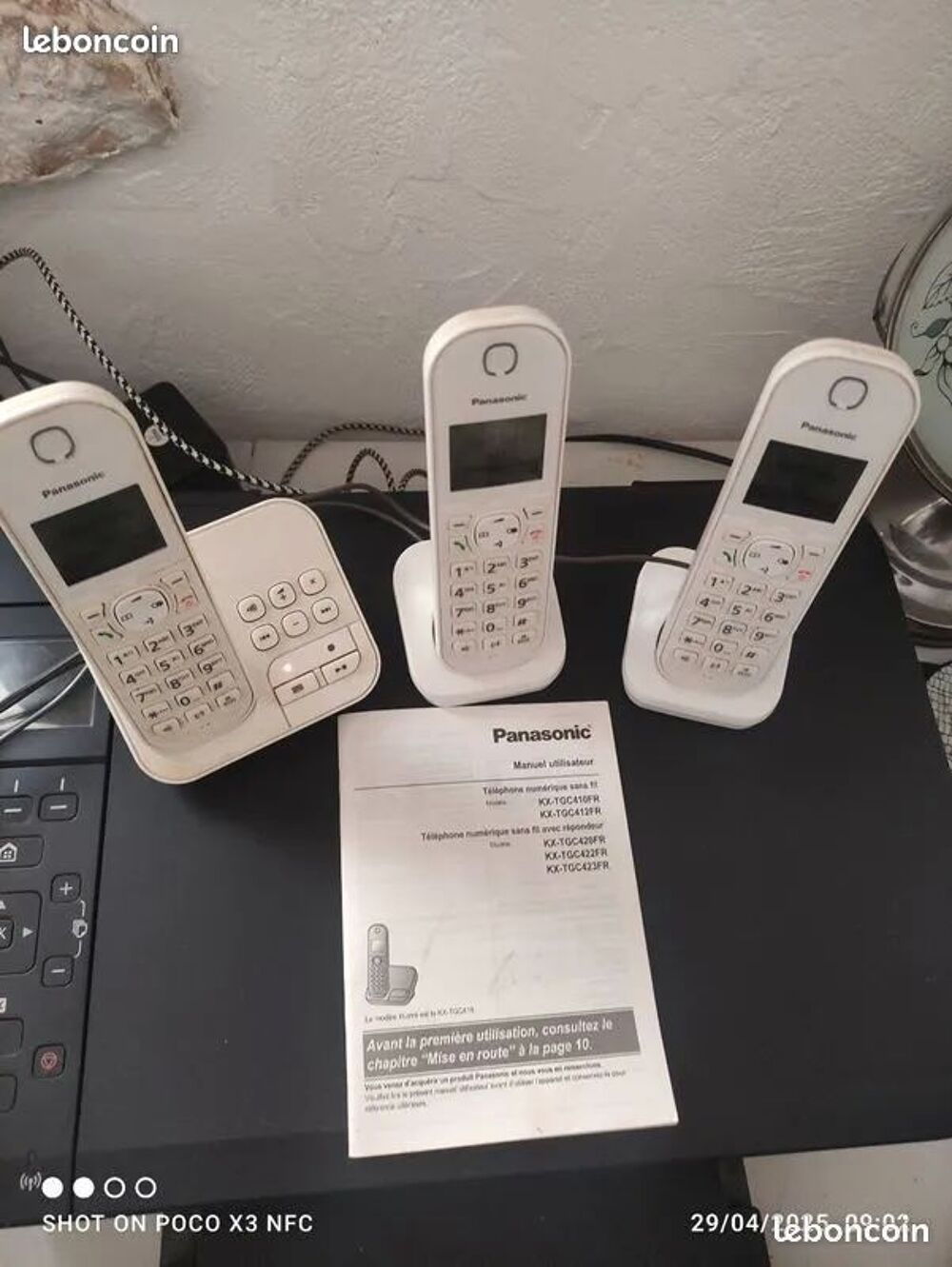 3 PANASONIC " avec r&eacute;pondeur plus notice en excellente &eacute;tat Téléphones et tablettes