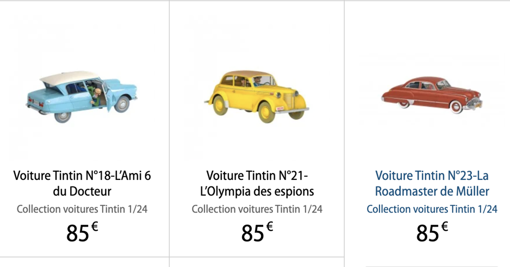 Collection voitures Tintin 