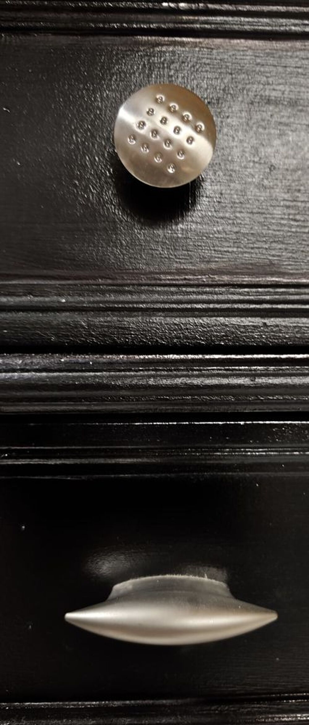 commode noire en bois 4 tiroirs Meubles