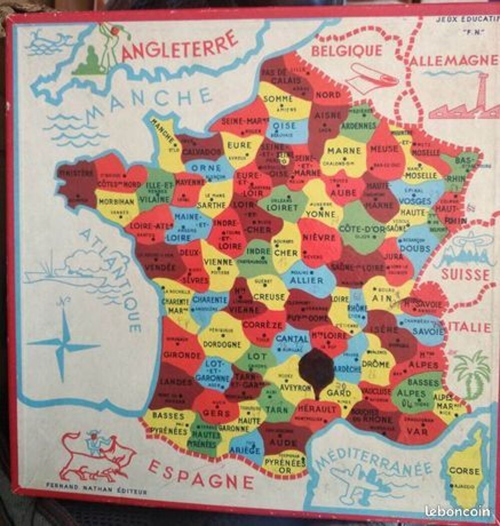 Jeu Puzzle &eacute;ducatif D&eacute;partements France Jeux / jouets