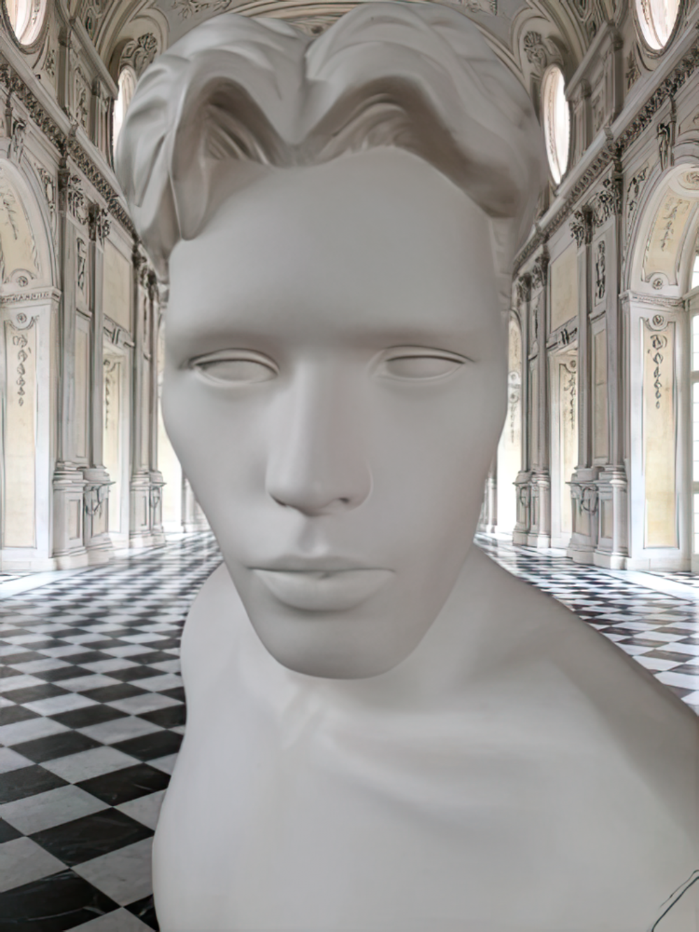 Mannequin homme blanc - base m&eacute;tal (vitrine / d&eacute;co) Décoration