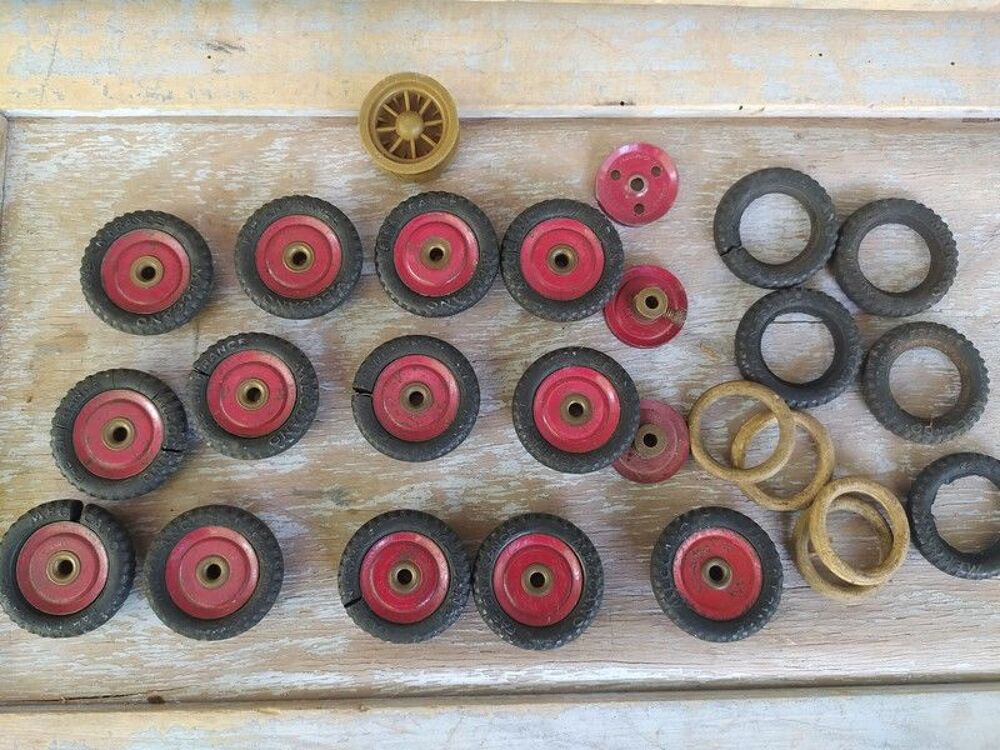 Ancien Jeu Meccano Pi&egrave;ces Accessoires Roues M&eacute;tal Lot 02 