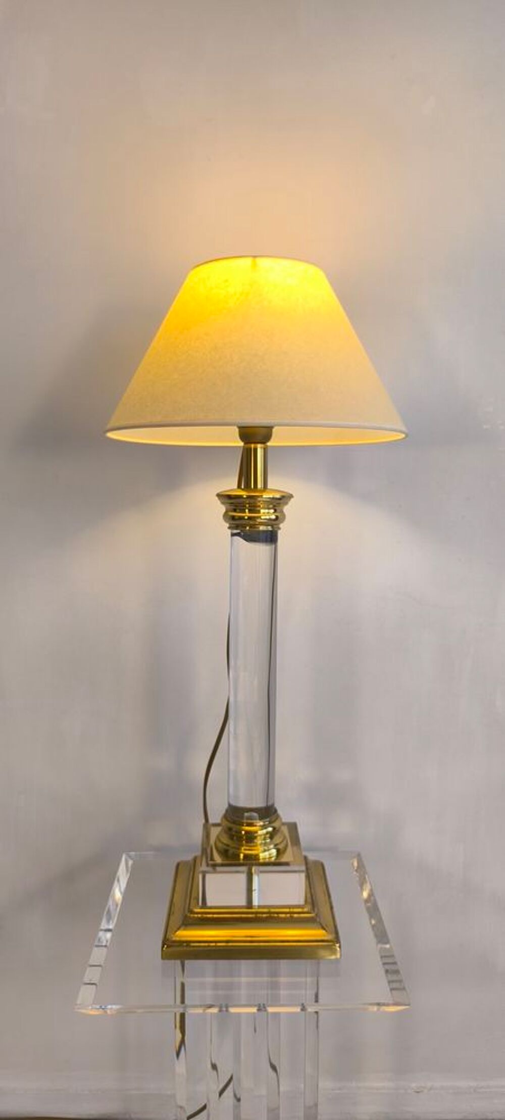 El&eacute;gante lampe Colonne sign&eacute;e ?'Le Dauphin'' vintage 70/80 Décoration