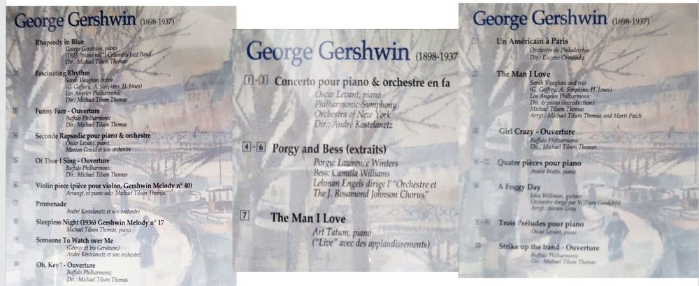 Collection CDs oeuvre compl&egrave;te G.Gershwin CD et vinyles
