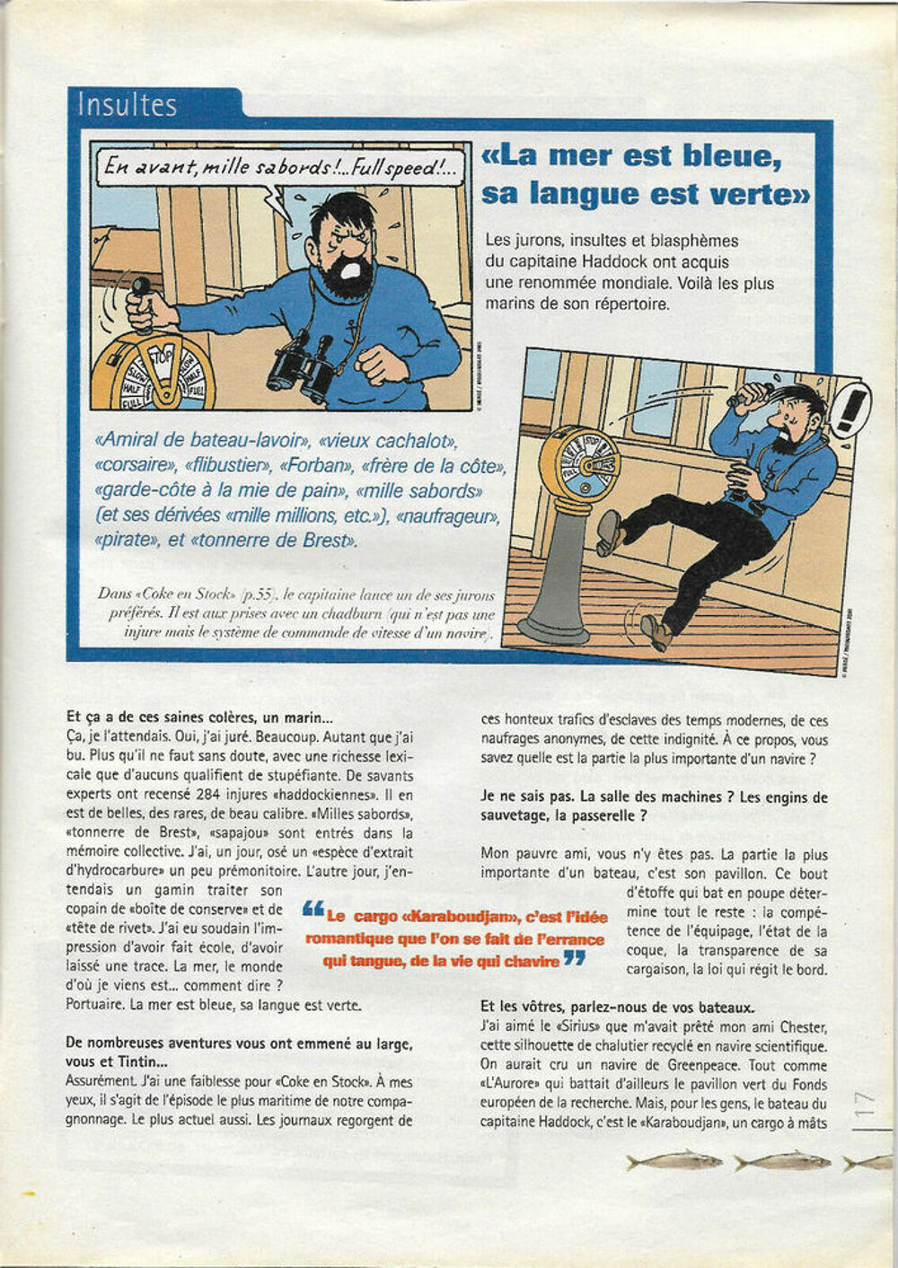 Magazine Cot&eacute; Mer N&deg;7 Capitaine Haddock
