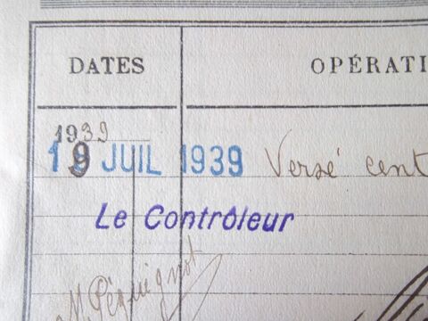 document 1939 collection 2° guerre livret épargne 5 Valognes (50)