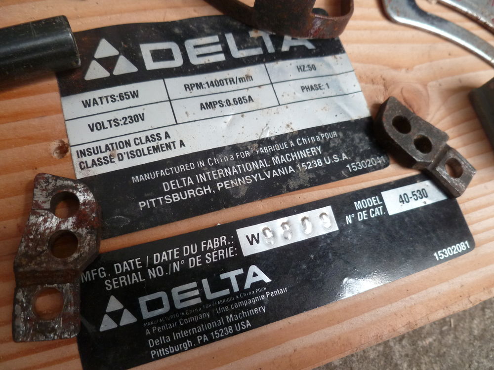 Pi&egrave;ces d&eacute;tach&eacute;es pour scie Delta &agrave; chantourner Bricolage