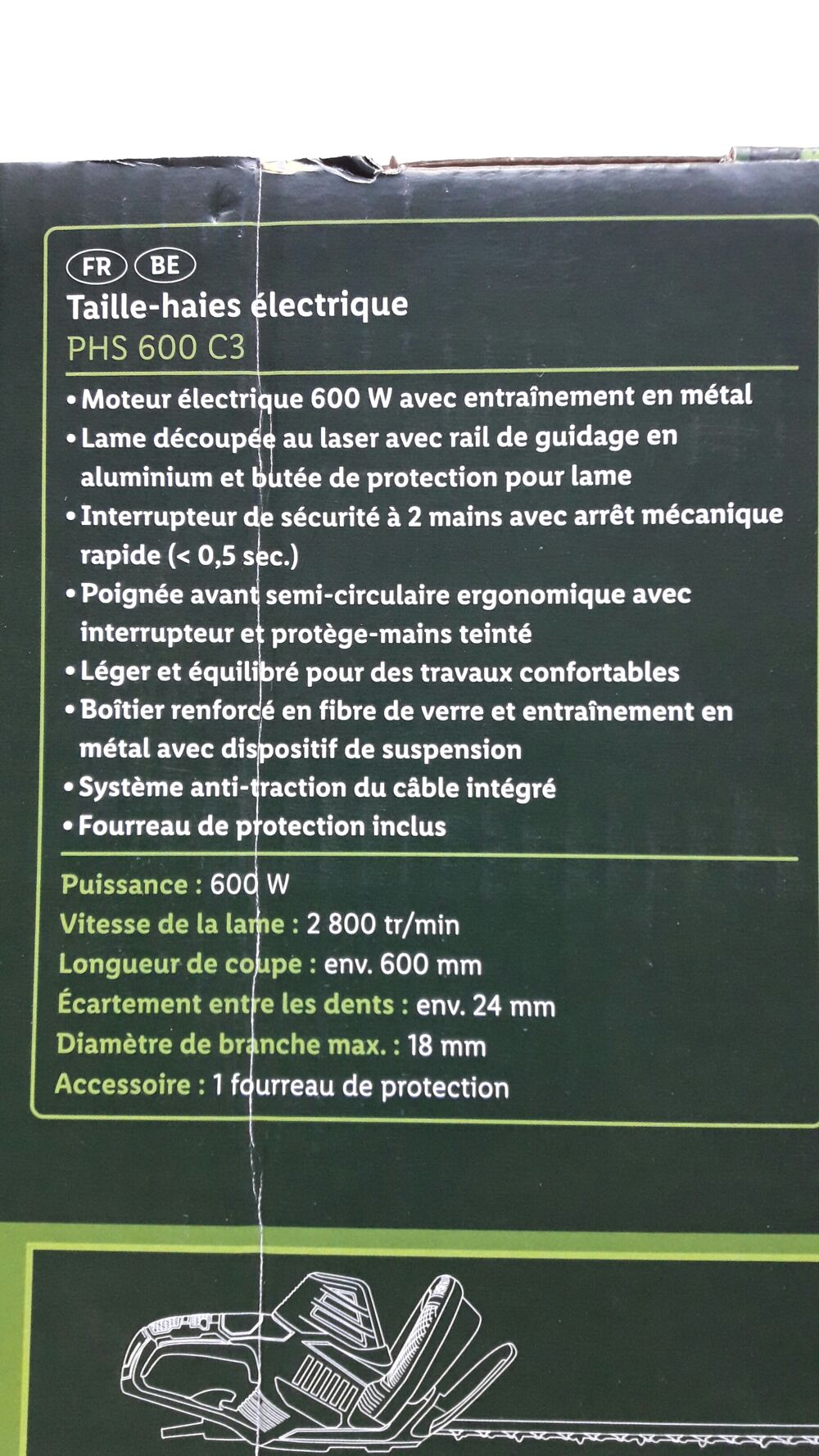 Taille haie &eacute;lectrique PARKSIDE 600 watts Neuf Bricolage