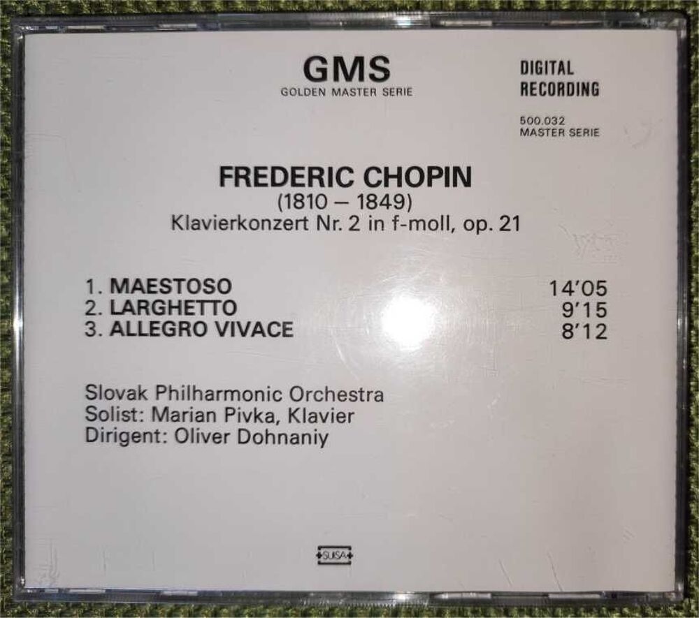 Chopin Concerto pour piano Klavierkonzert Nr. 2 CD et vinyles