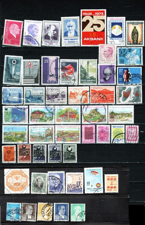 lot de 50 timbres de TURQUIE 2 Les Églisottes-et-Chalaures (33)