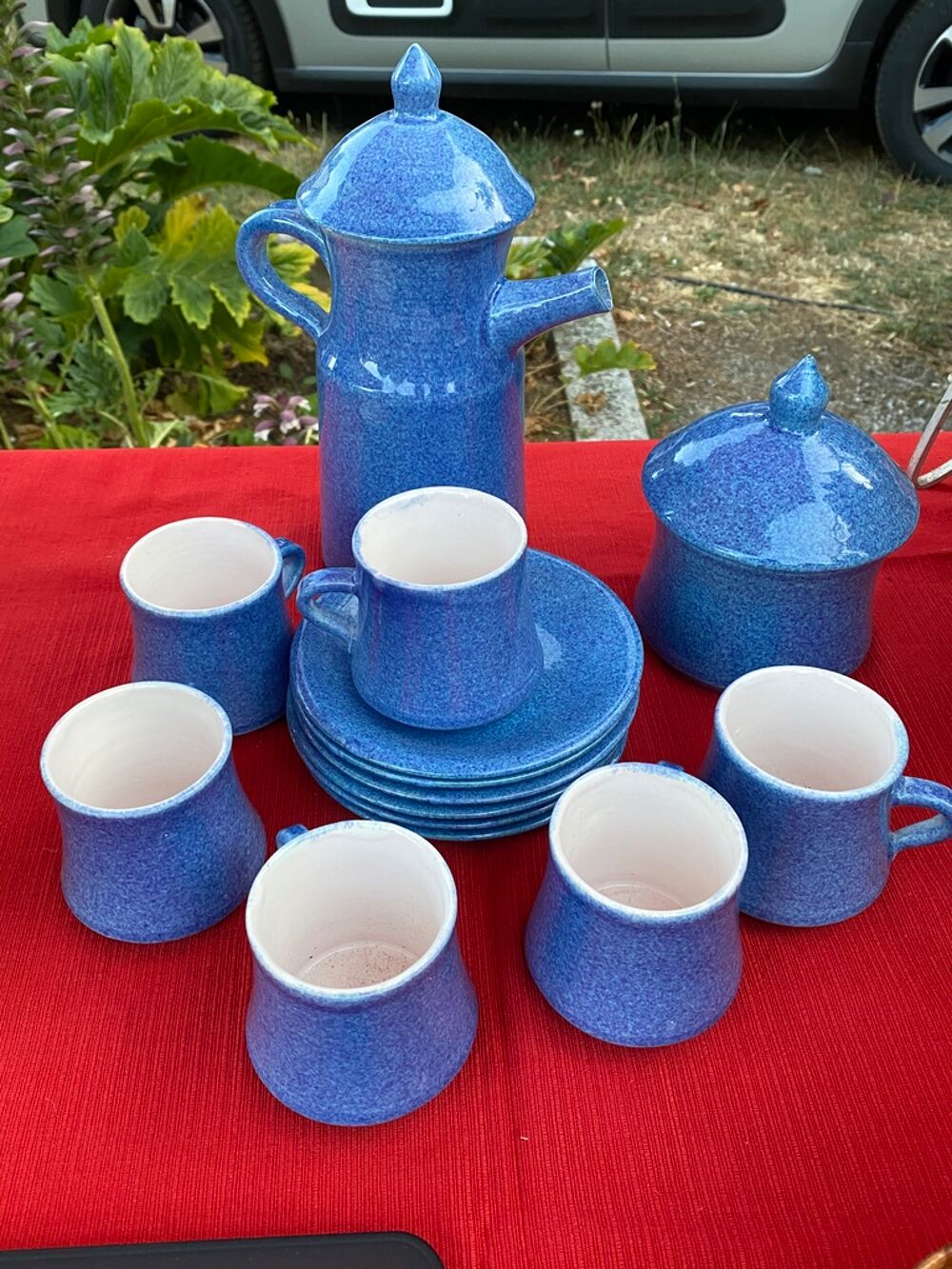 Service &agrave; caf&eacute; c&eacute;ramique bleu Cuisine