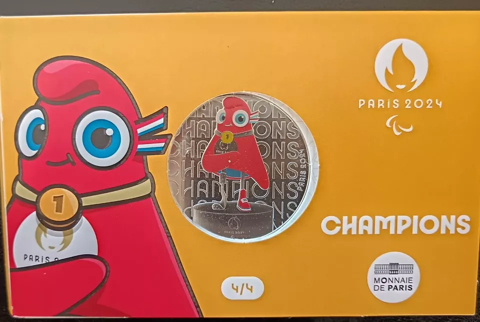 Mascotte JO Paris 2024- Champions- Monnaie de 50� argent 120 Dourdan (91)